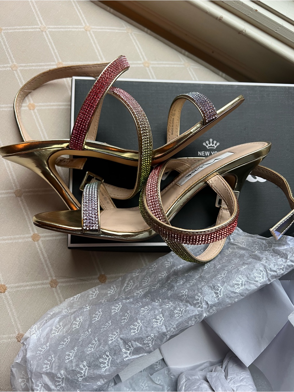 Nina Varena Crystal Ankle Strap Sandals Sz 6 — image 3 of 8